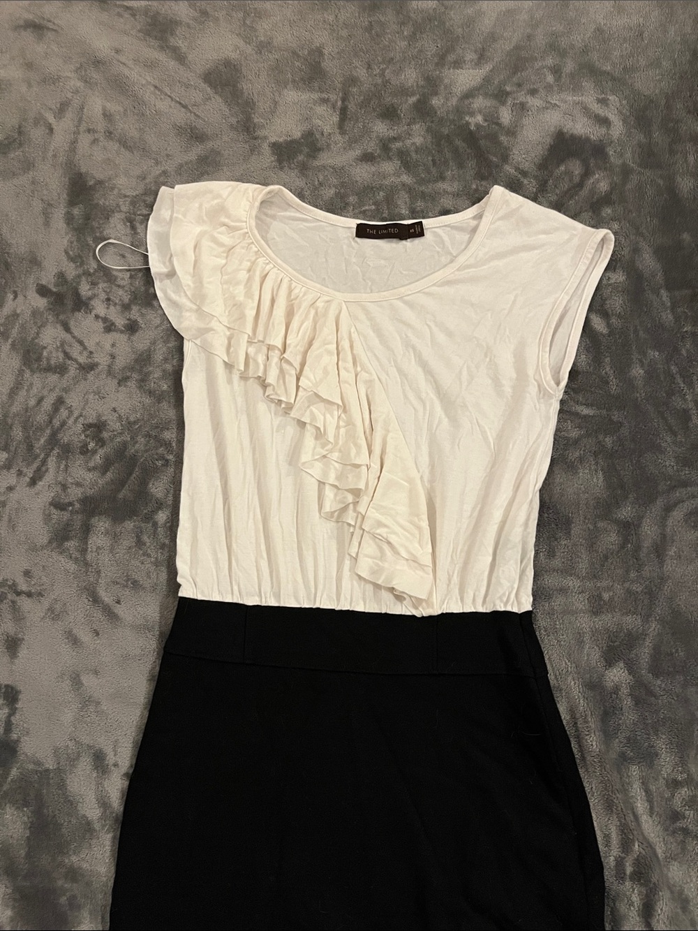 The Limited White Ruffle-Front Blouse